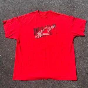 Vtg Alpinestars Mens red 2XL Graphic shirt